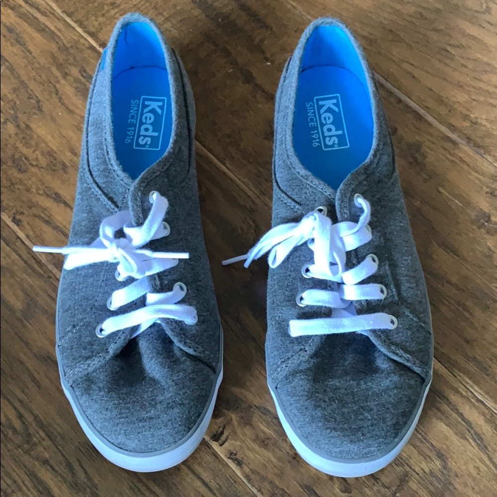 gray lace up keds